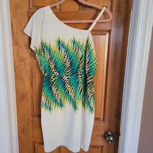 Calvin Klein tropical one shoulder dress-size 2